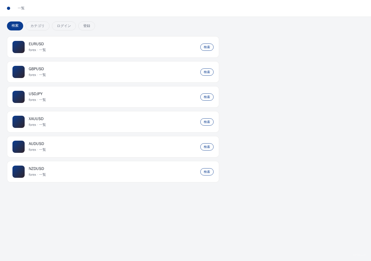 Myfxbook 平台界面预览 - 栏目/列表界面示意